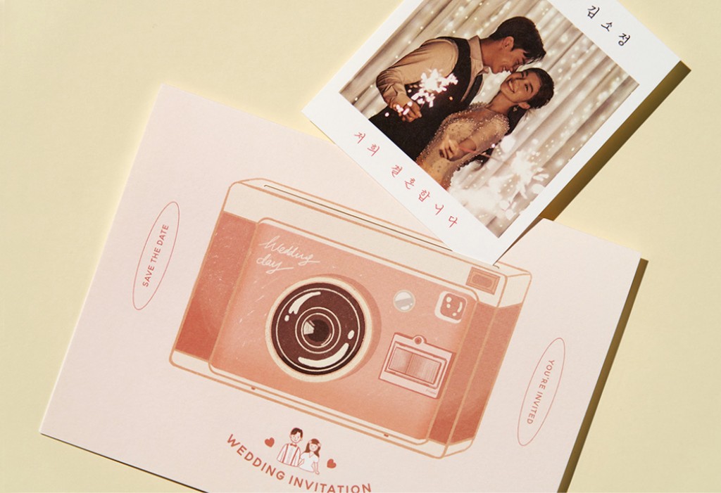 핑크빛, 폴라로이드 청첩장 미리보기 2