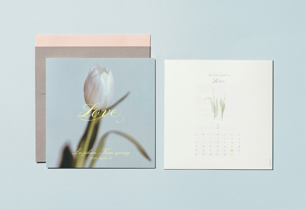 화이트 튤립 청첩장 미리보기 3