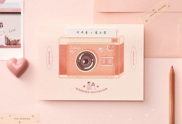 관련 상품 핑크빛, 폴라로이드 청첩장