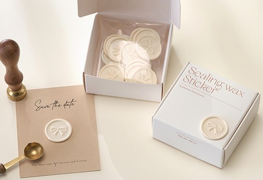 화이트리본_실링스티커 스티커